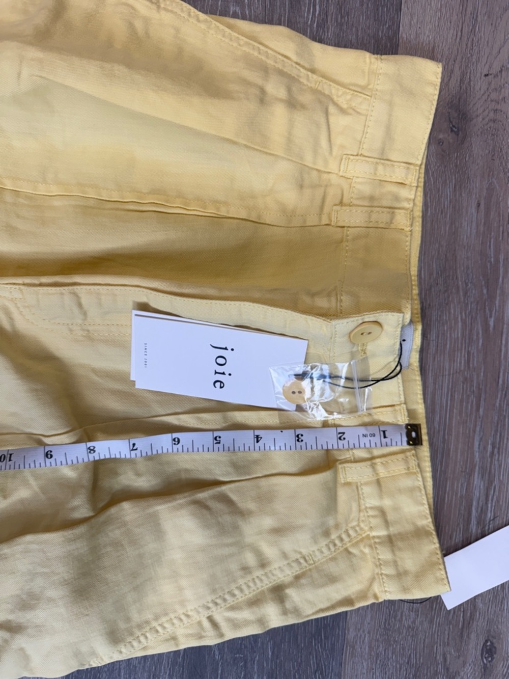 Joie Bright Yellow size 4 New womens cotton linen blend ankle pants - Picture 3 of 9